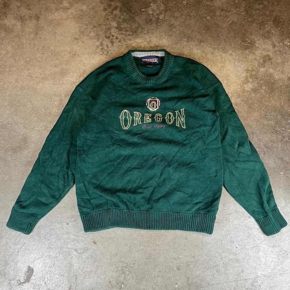 Vintage 90s Jansport green Oregon ducks crewneck sweater Men's Size L